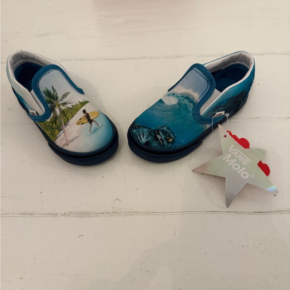 Vans Kids Tropical Surf Print Slip-On Sneakers Molo Pristine Gift able in Box